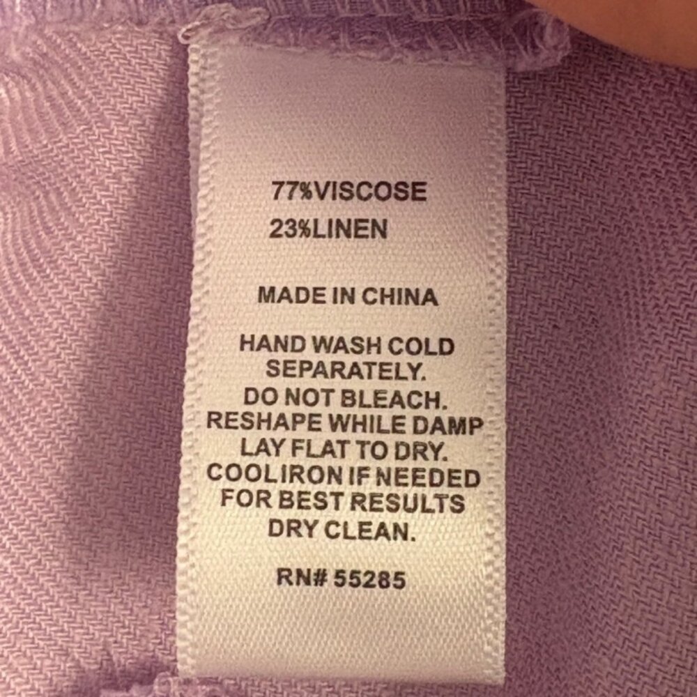 Express Linen-Blend Ankle Pant Purple Size 8 NEW - Picture 6 of 10